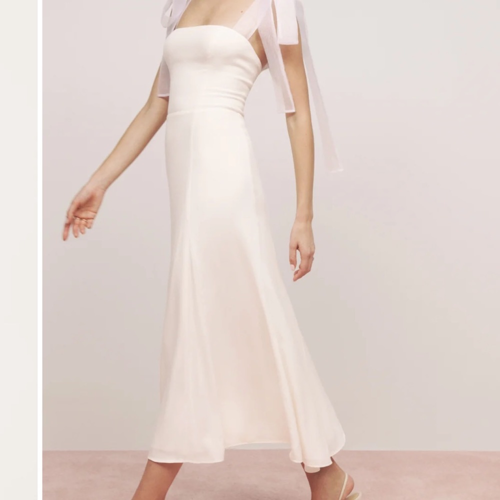 Reformation Strapless Cream Dress